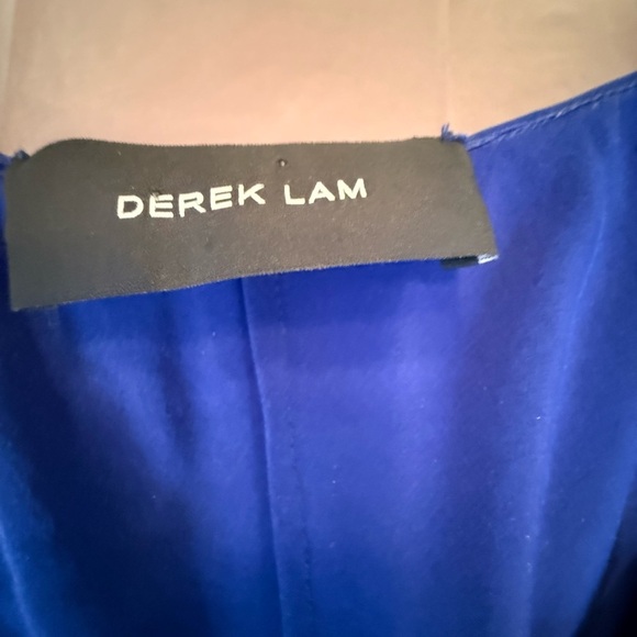 Derek Lam Royal Blue Silk Sleeveless Ruffle Blouse Size 8/Medium MSRP $425 - Picture 5 of 10